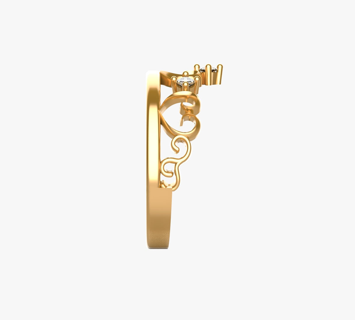 Anillo de Quinceañera de oro de 18k con corazones