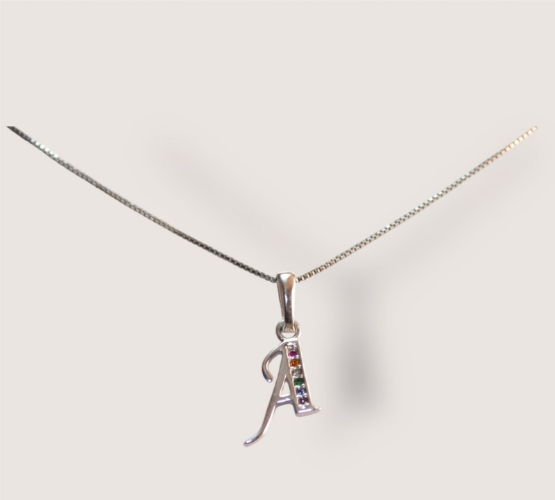 Initial Necklaces for Women. Dainty Silver Rhodium Finish Letter Necklace. Personalized Tiny Initial Pendant Necklace