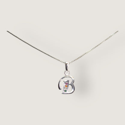 Initial Necklaces for Women. Dainty Silver Rhodium Finish Letter Necklace. Personalized Tiny Initial Pendant Necklace