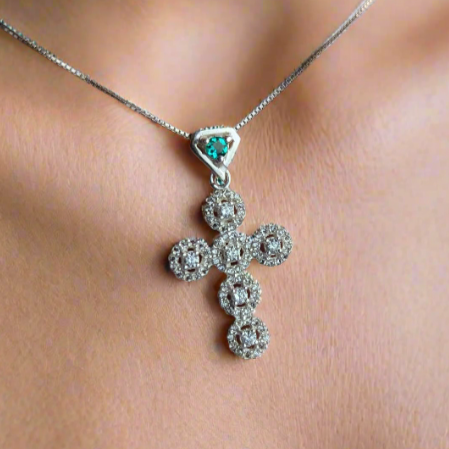 Eternity-Halo-Cross-Necklace-silver-LUCIGO