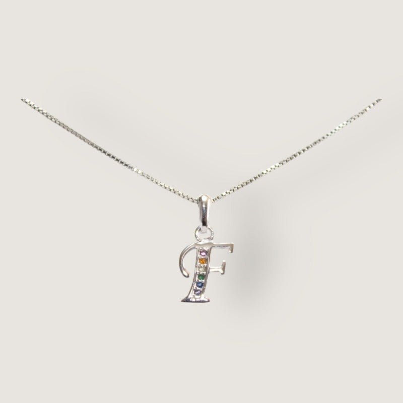Initial Necklaces for Women. Dainty Silver Rhodium Finish Letter Necklace. Personalized Tiny Initial Pendant Necklace
