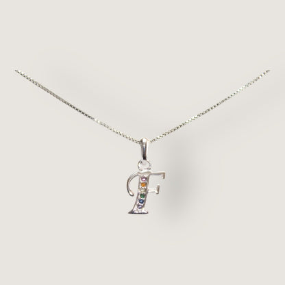 Initial Necklaces for Women. Dainty Silver Rhodium Finish Letter Necklace. Personalized Tiny Initial Pendant Necklace