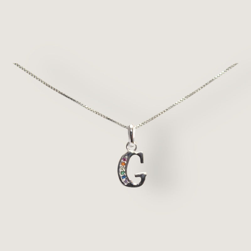 Initial Necklaces for Women. Dainty Silver Rhodium Finish Letter Necklace. Personalized Tiny Initial Pendant Necklace