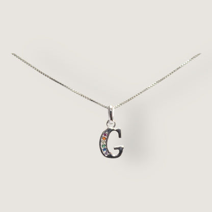 Initial Necklaces for Women. Dainty Silver Rhodium Finish Letter Necklace. Personalized Tiny Initial Pendant Necklace