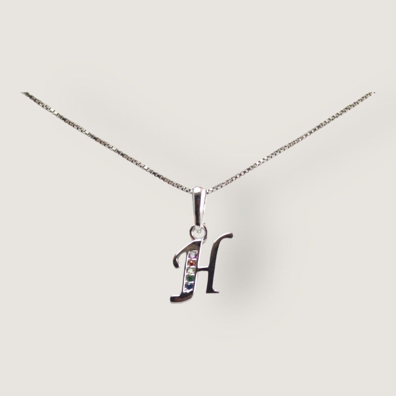 Initial Necklaces for Women. Dainty Silver Rhodium Finish Letter Necklace. Personalized Tiny Initial Pendant Necklace