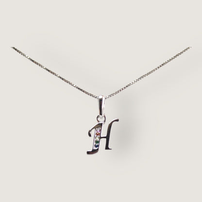 Initial Necklaces for Women. Dainty Silver Rhodium Finish Letter Necklace. Personalized Tiny Initial Pendant Necklace