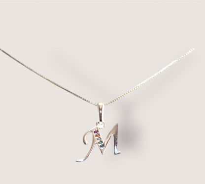 Initial Necklaces for Women. Dainty Silver Rhodium Finish Letter Necklace. Personalized Tiny Initial Pendant Necklace