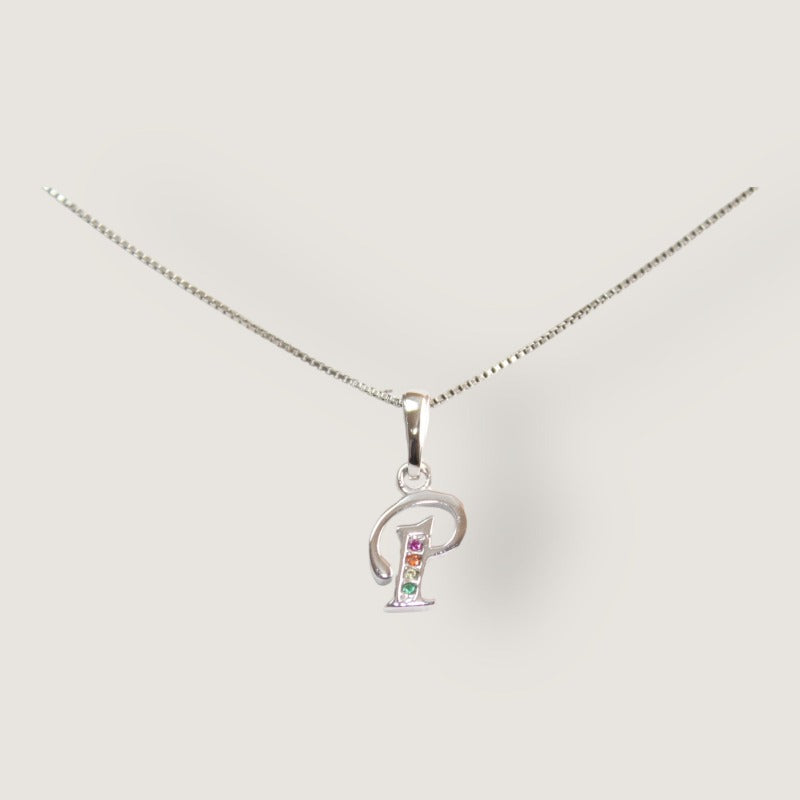 Initial Necklaces for Women. Dainty Silver Rhodium Finish Letter Necklace. Personalized Tiny Initial Pendant Necklace