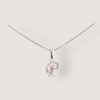 Initial Necklaces for Women. Dainty Silver Rhodium Finish Letter Necklace. Personalized Tiny Initial Pendant Necklace