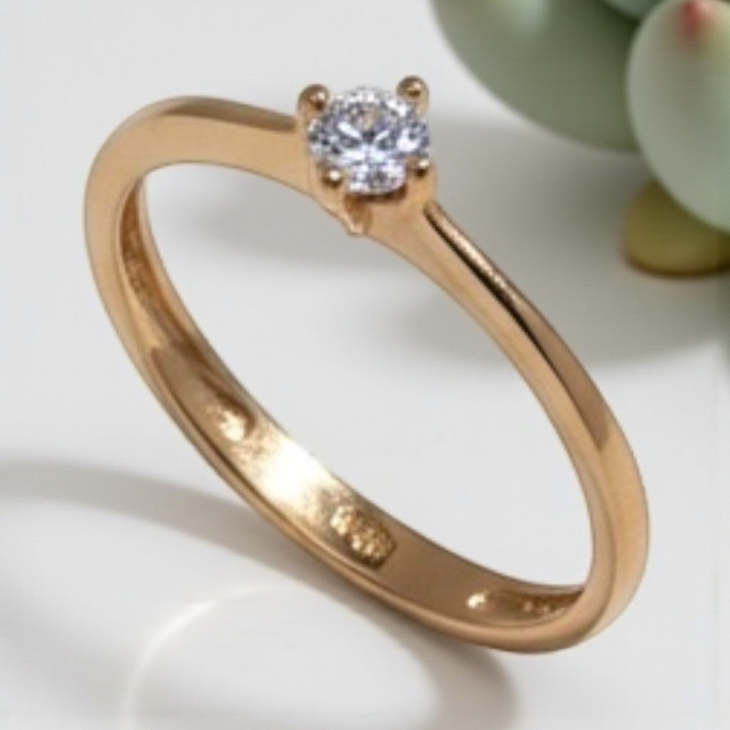 Anillo de Compromiso en Oro 18K | Joyeria Colombiana Lucigo