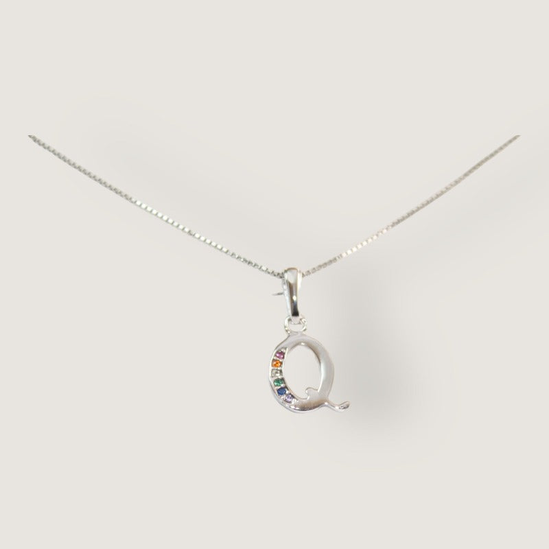 Initial Necklaces for Women. Dainty Silver Rhodium Finish Letter Necklace. Personalized Tiny Initial Pendant Necklace