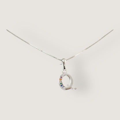 Initial Necklaces for Women. Dainty Silver Rhodium Finish Letter Necklace. Personalized Tiny Initial Pendant Necklace