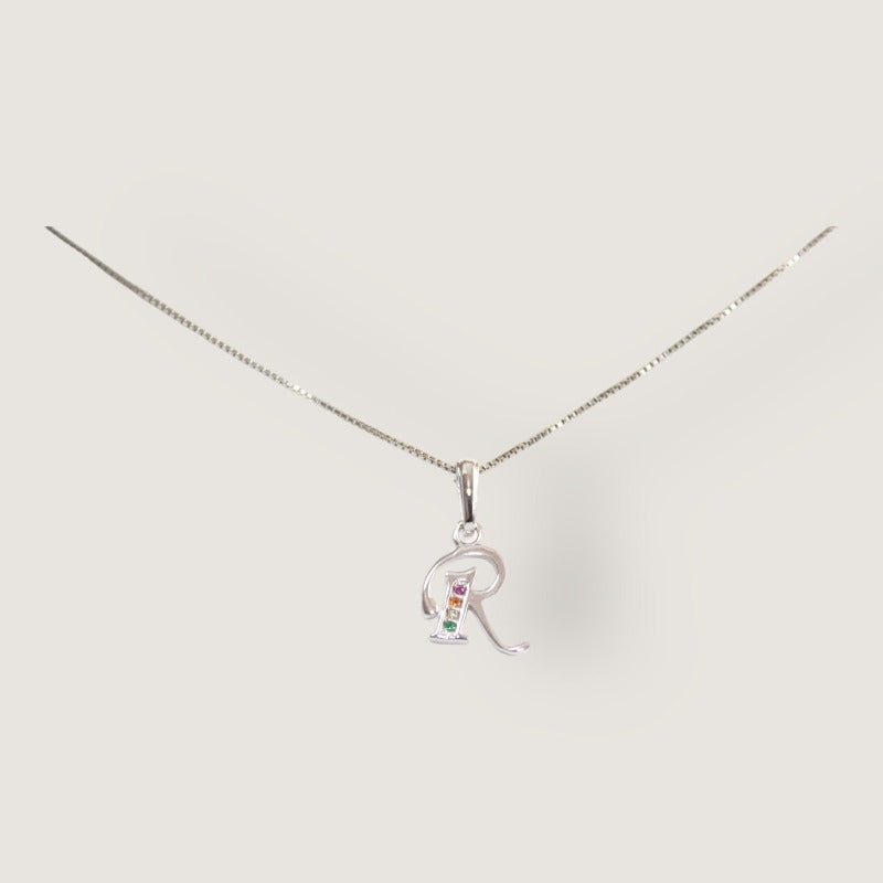 Initial Necklaces for Women. Dainty Silver Rhodium Finish Letter Necklace. Personalized Tiny Initial Pendant Necklace