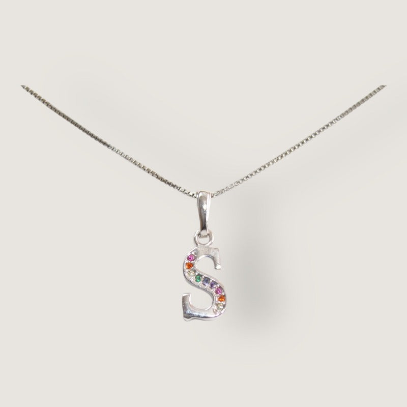 Initial Necklaces for Women. Dainty Silver Rhodium Finish Letter Necklace. Personalized Tiny Initial Pendant Necklace