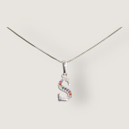 Initial Necklaces for Women. Dainty Silver Rhodium Finish Letter Necklace. Personalized Tiny Initial Pendant Necklace