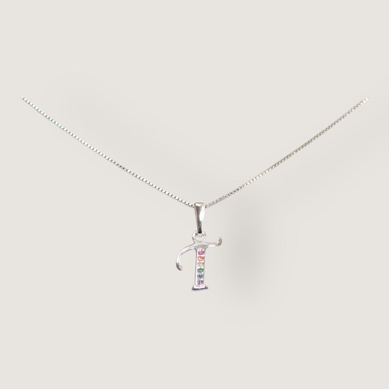 Initial Necklaces for Women. Dainty Silver Rhodium Finish Letter Necklace. Personalized Tiny Initial Pendant Necklace