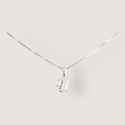 Initial Necklaces for Women. Dainty Silver Rhodium Finish Letter Necklace. Personalized Tiny Initial Pendant Necklace