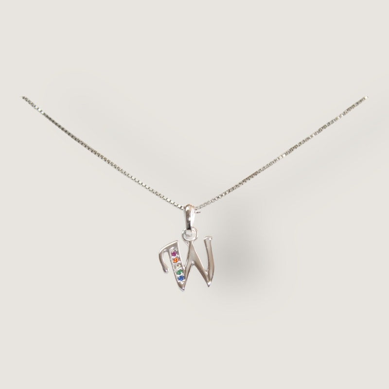Initial Necklaces for Women. Dainty Silver Rhodium Finish Letter Necklace. Personalized Tiny Initial Pendant Necklace