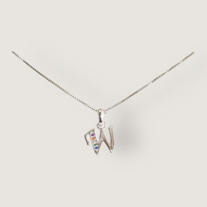 Initial Necklaces for Women. Dainty Silver Rhodium Finish Letter Necklace. Personalized Tiny Initial Pendant Necklace