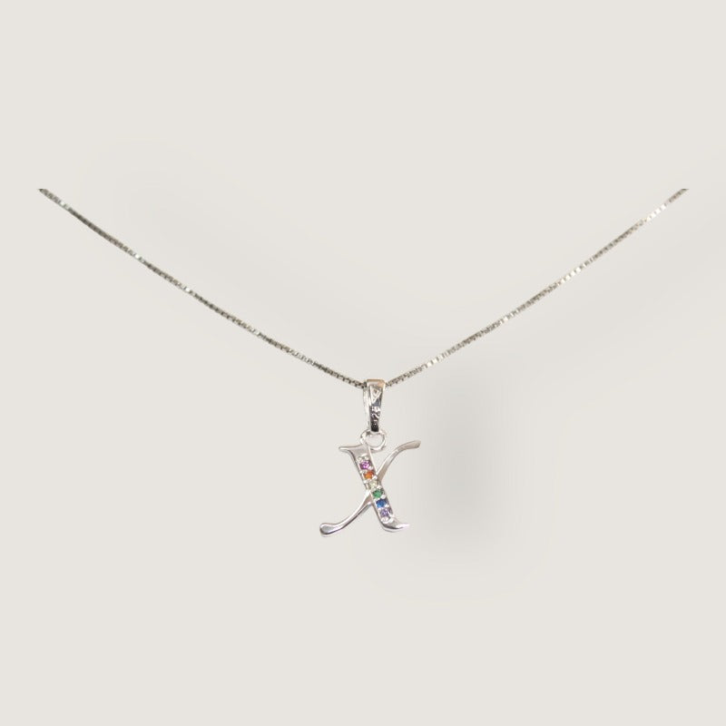 Initial Necklaces for Women. Dainty Silver Rhodium Finish Letter Necklace. Personalized Tiny Initial Pendant Necklace