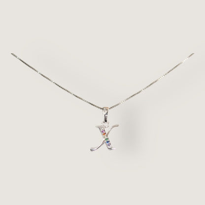 Initial Necklaces for Women. Dainty Silver Rhodium Finish Letter Necklace. Personalized Tiny Initial Pendant Necklace