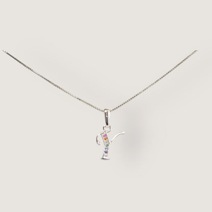Initial Necklaces for Women. Dainty Silver Rhodium Finish Letter Necklace. Personalized Tiny Initial Pendant Necklace
