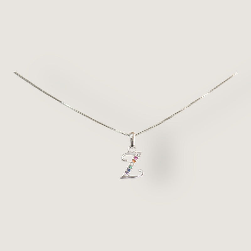 Initial Necklaces for Women. Dainty Silver Rhodium Finish Letter Necklace. Personalized Tiny Initial Pendant Necklace