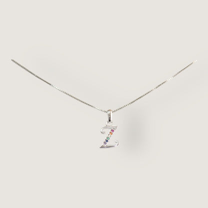 Initial Necklaces for Women. Dainty Silver Rhodium Finish Letter Necklace. Personalized Tiny Initial Pendant Necklace
