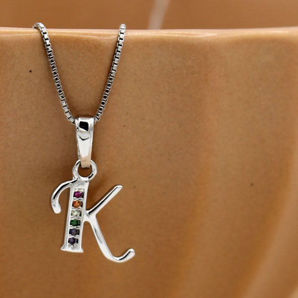 Initial Necklaces for Women. Dainty Silver Rhodium Finish Letter Necklace. Personalized Tiny Initial Pendant Necklace. Lucigo jewelry