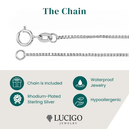 Sterling Silver Classic Cross Necklace With LUCIGO Emerald Bail